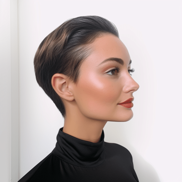 Slicked Back Short Cut for Oval Faces