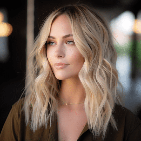 Blonde Hair with Dark Roots and Layers