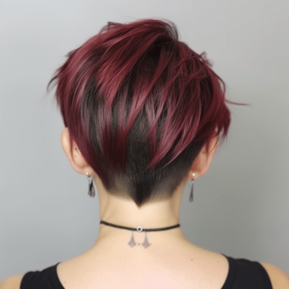 Burgundy and Black Undercut