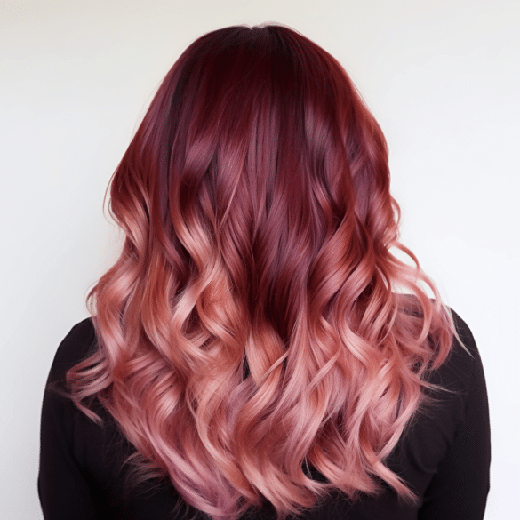 Burgundy to Rose Gold Ombre