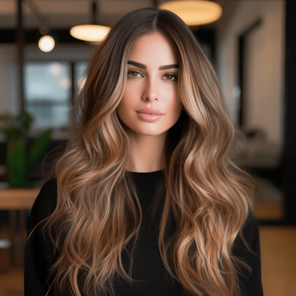 Classic Long Layered Haircut with Middle Part