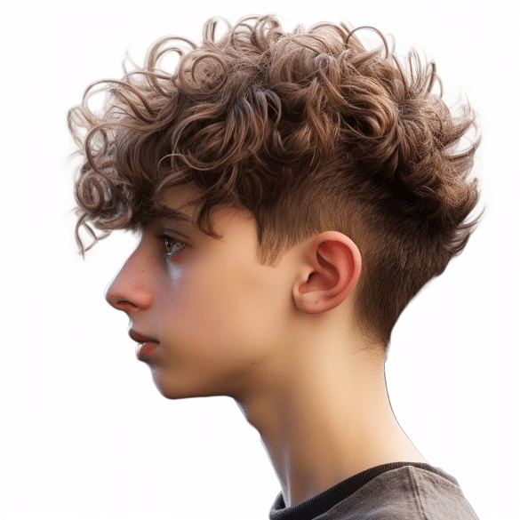 Curly Fringe with Fade