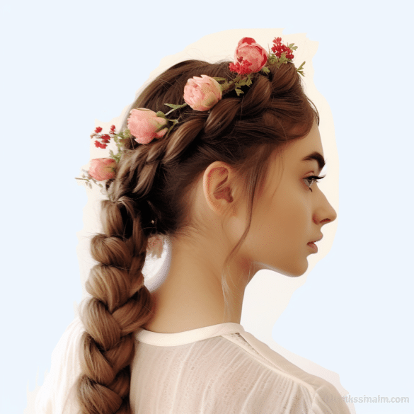 Halo Braid with Flowers