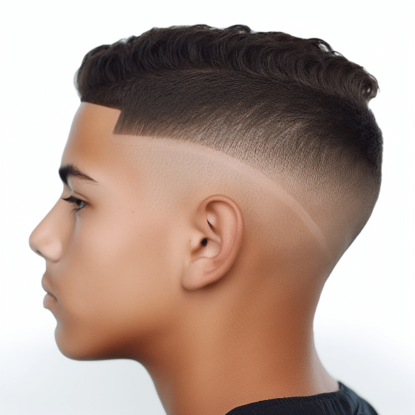Mid Skin Fade with Line Design
