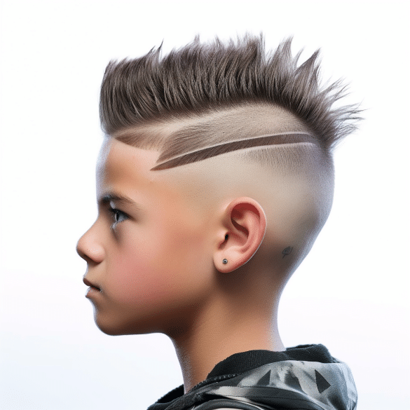 Mohawk with Line Design