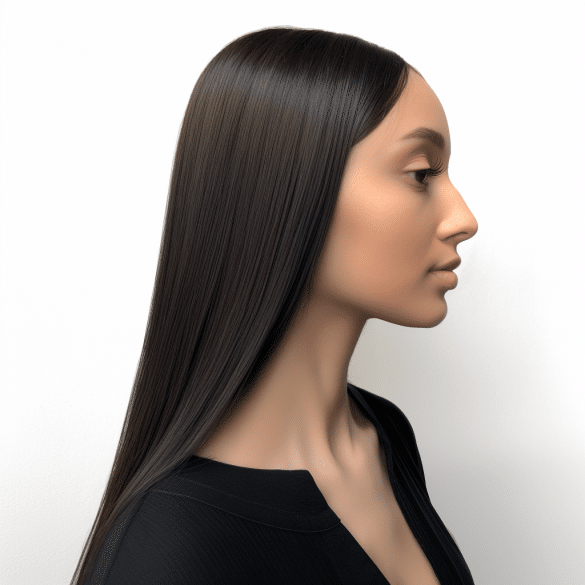 Pin Straight Hair with Middle Part