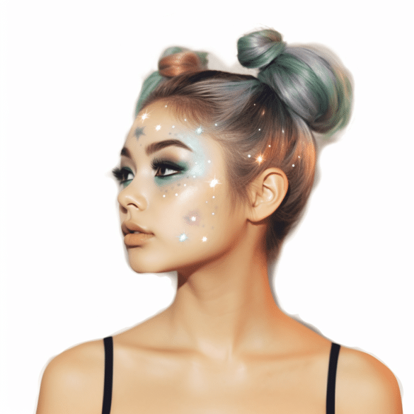 Space Buns with Glitter
