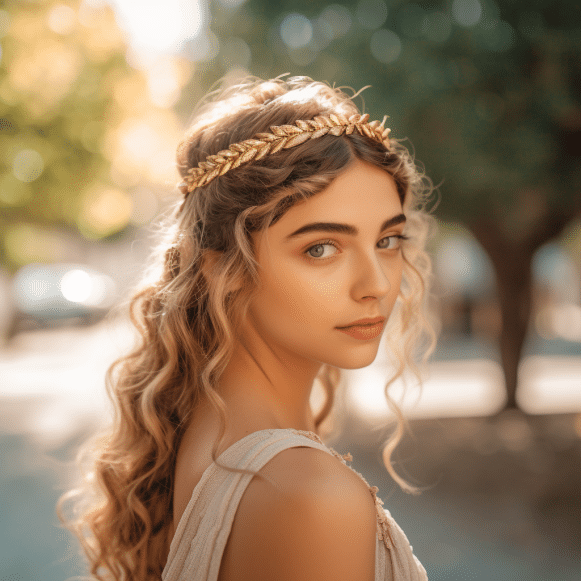 Grecian Inspired Half Up Crown
