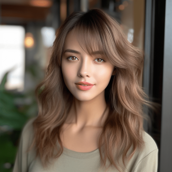 Long Soft Layers with Airy Side Bangs