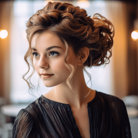 Voluminous Curled Updo
