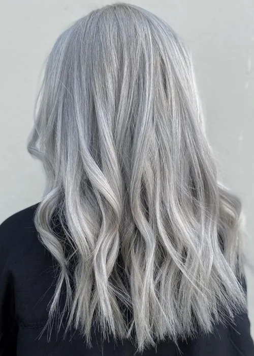 2 all over silver blonde hair
