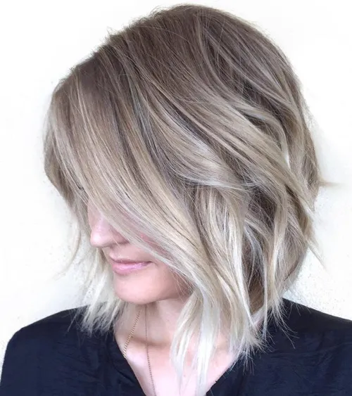 20 shaggy blonde balayage bob