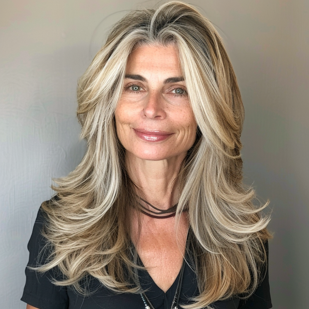 37 Polished Straight Hair with Feathered Layers