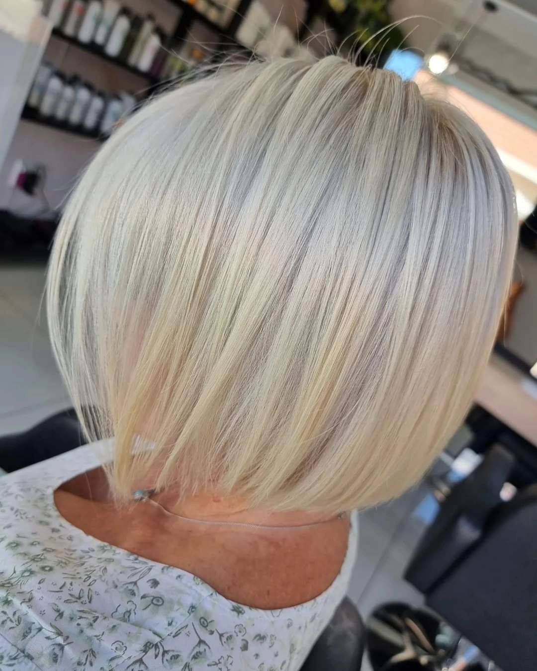 71 alt Older Womens Delicate White Blonde Bob name cerese hair design