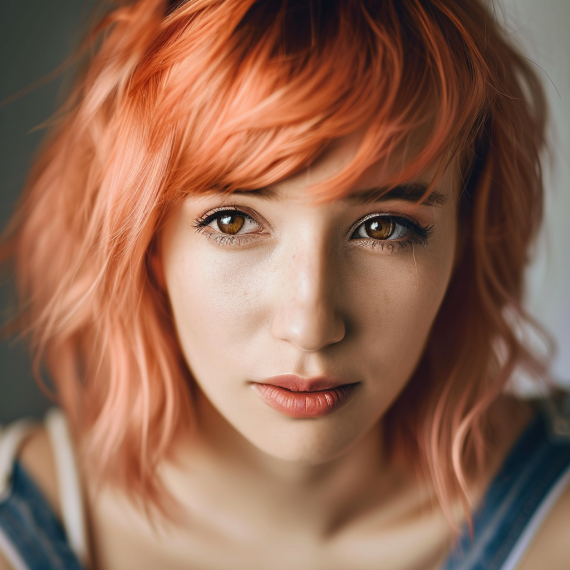 Apricot Orange with Soft Fringe