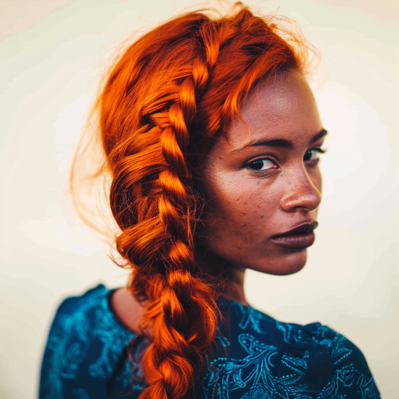 Blazing Orange with Fishtail Braid