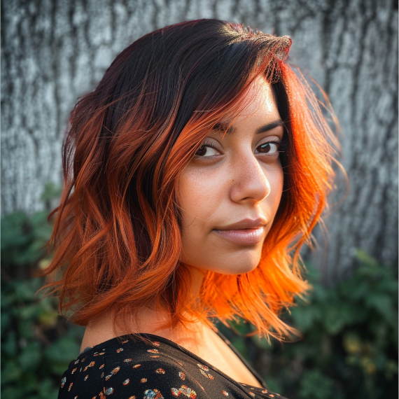 Burnt Orange with Dark Roots