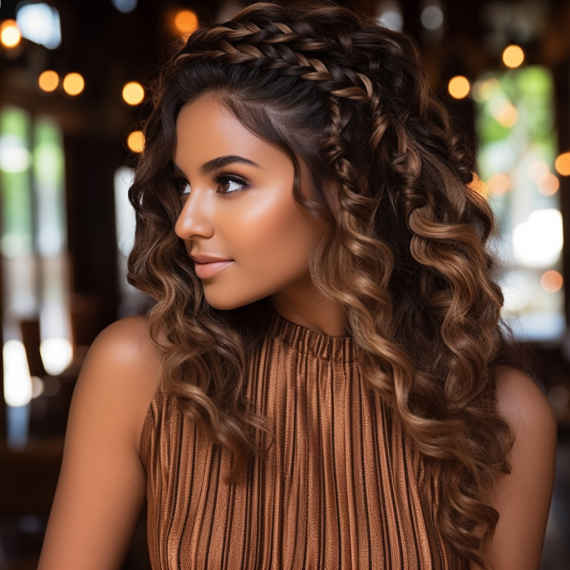 Caramel Twists on Braided Hair