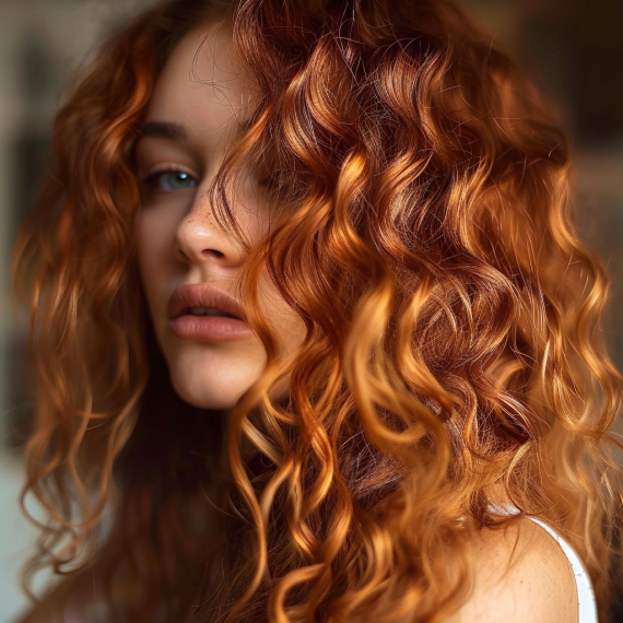 Cinnamon Orange with Voluminous Curls