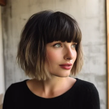 Classic Shaggy Bob with Full Bangs scaled