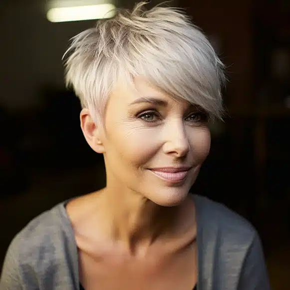 Close Cropped Pixie with Long Bangs