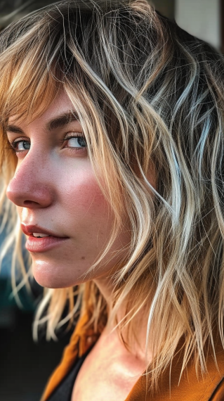 Dirty Blonde Shag with Chunky Layers