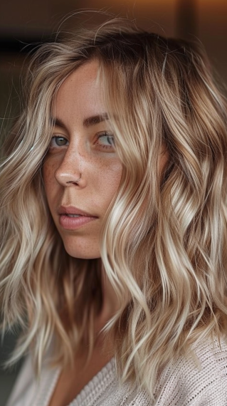 Dirty Blonde with Champagne Highlights