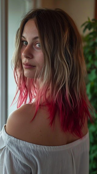 Dirty Blonde with Fiery Red Tips