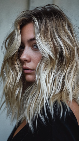 Dirty Blonde with Platinum Highlights
