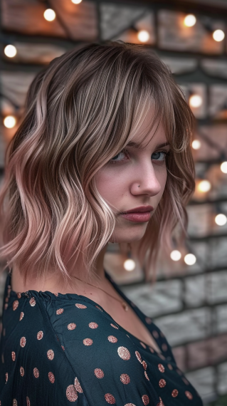 Dirty Blonde with Rose Gold Hues