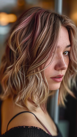 Dirty Blonde with Subtle Red Highlights