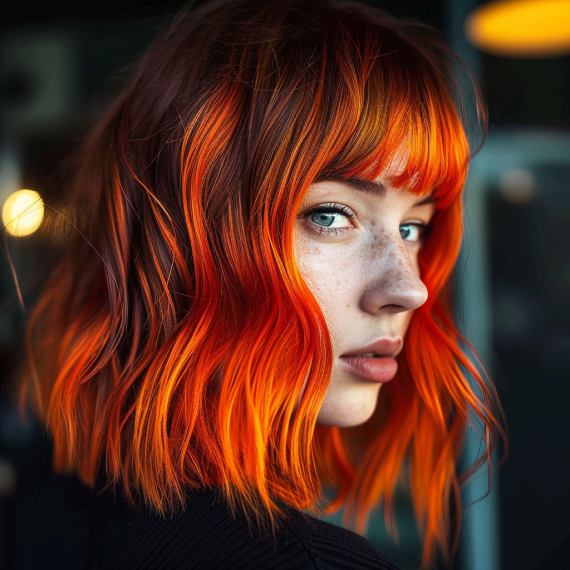 Electric Orange with Dark Underlayer