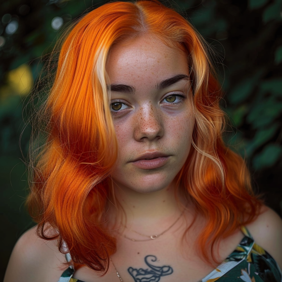 Glazed Orange with Side Parting