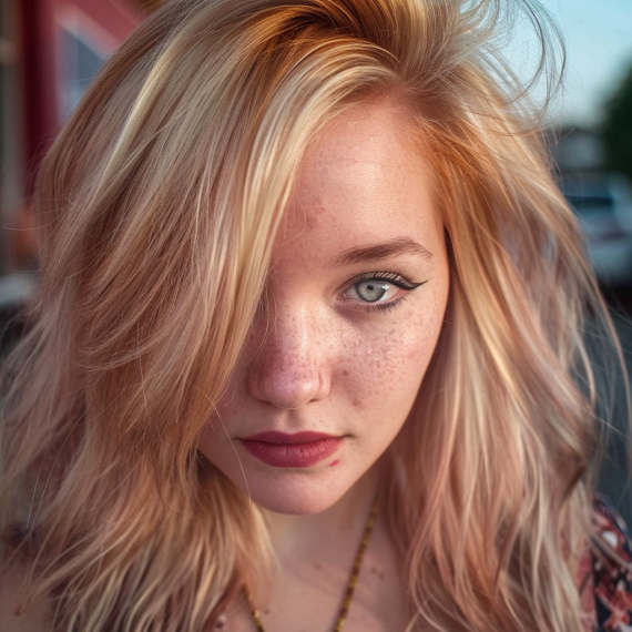 Golden Blonde with Auburn Lowlights