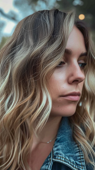Grungy Dirty Blonde with Dark Roots