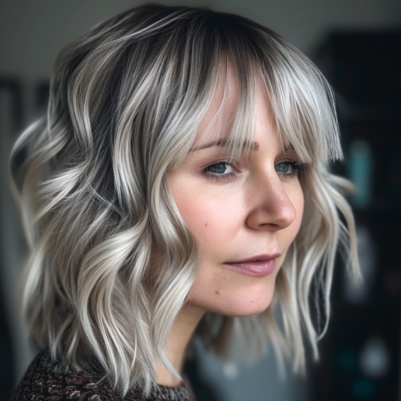 Icy Blonde with Silver Lowlights