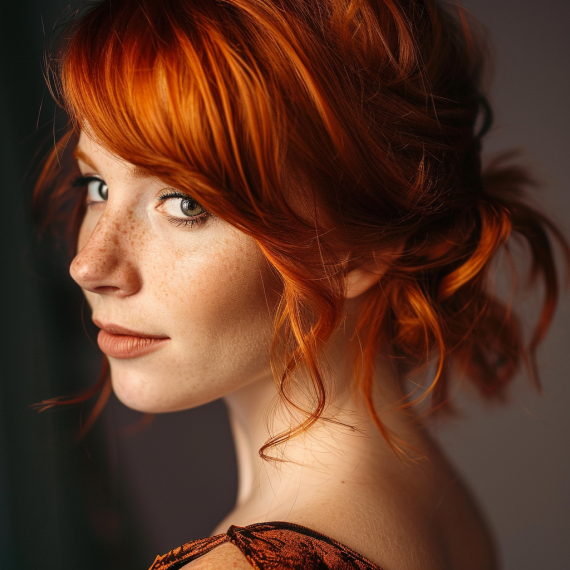 Luminous Orange with Loose Updo