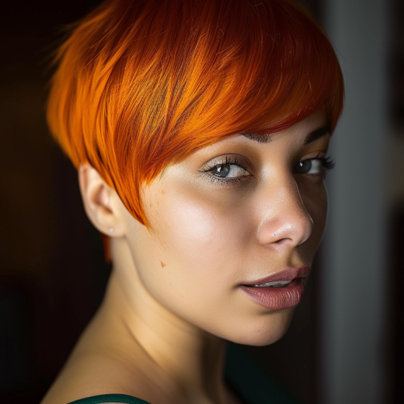 Mandarin Orange with Pixie Bob Cut