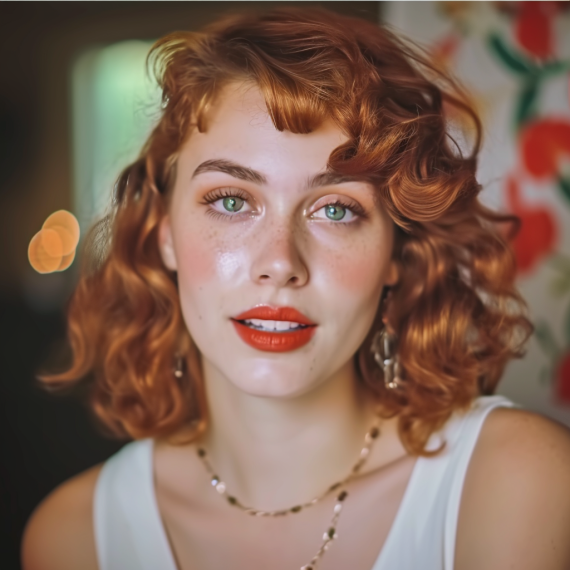 Marigold Orange with Retro Curls