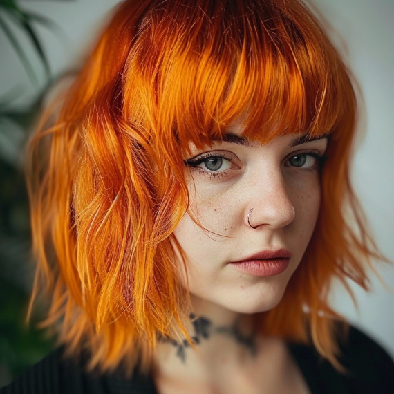 Matte Orange with Choppy Layers