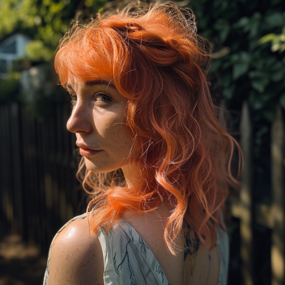 Nectarine Orange with Boho Waves