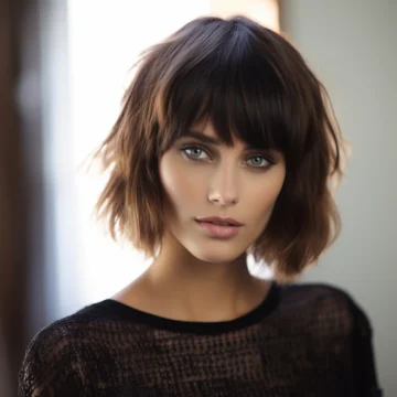 Shaggy Bob with Defined Bangs scaled