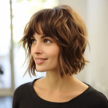 Shaggy Bob with Feathered Side Bangs scaled