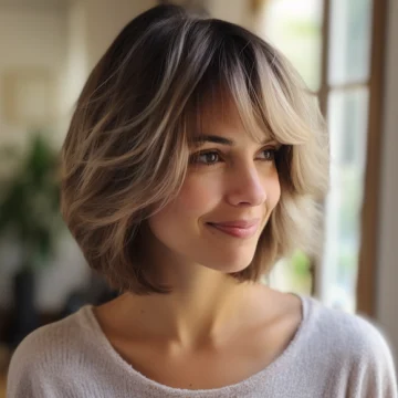 Shaggy Bob with Rounded Feather Bangs scaled