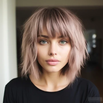 Shaggy Bob with Straight Across Bangs scaled