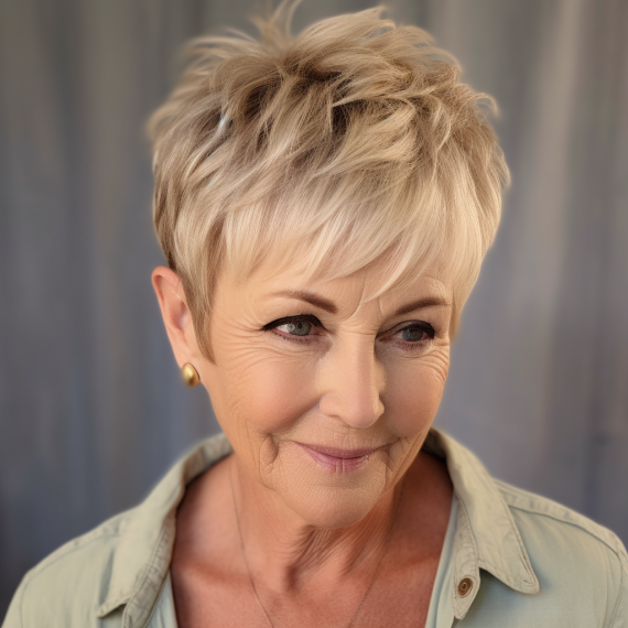Short Blonde Pixie with Textured Top