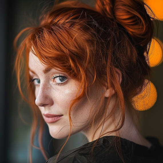 Smoky Orange with Messy Bun