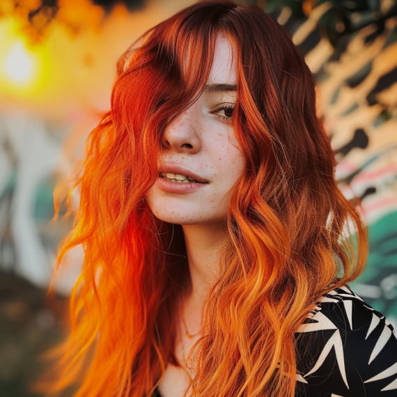 Sunset Orange Balayage