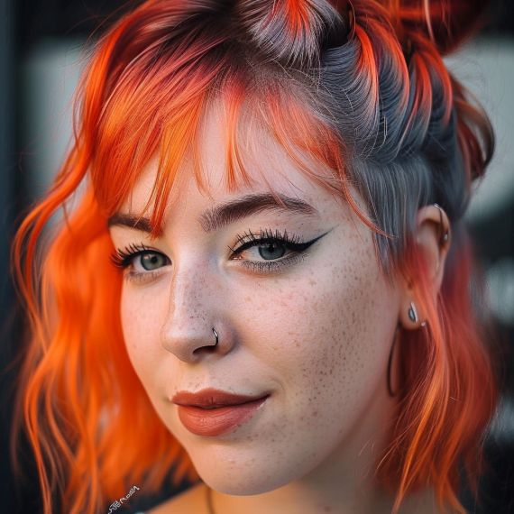 Vibrant Orange with Silver Accents