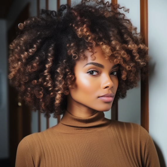 Warm Caramel Tones on Natural Afro